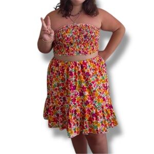SHEIN Curve Floral Multicolor Women's Skirt Set, size 0XL